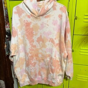 Aerie Tie-Dye Hoodie in Pink and Orange